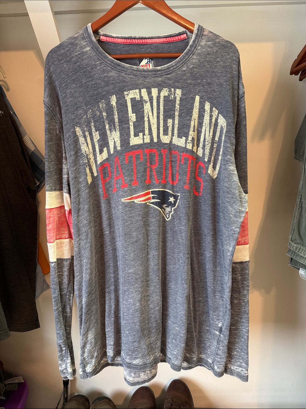 NFL New England Patriots Long Sleeve Tee - Blue, Red, White